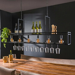 Mes Suspension pour bar 6 lampes 160x28x150 cm en métal gris foncé