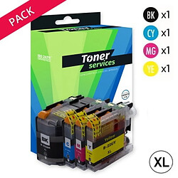 Compatible Brother LC22U Pack de 4 Cartouches d'encre marque Toner Services noire et couleurs