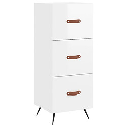 Maison Chic Buffet,Meuble de Rangement,commode pour salon,Cuisine Blanc brillant 34,5x34x90 cm Bois d'ingénierie -MN41039