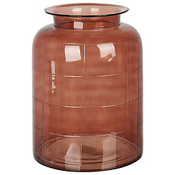 Beliani Vase à fleurs VINDALOO fait à la main Verre 35 cm Marron doré