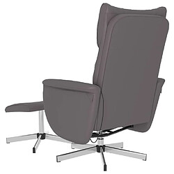 Maison Chic Fauteuil inclinable,Fauteuil luxe de relaxation de massage avec repose-pied gris similicuir -MN75527 pas cher