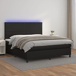 vidaXL Sommier à lattes de lit avec matelas et LED Noir 160x200 cm