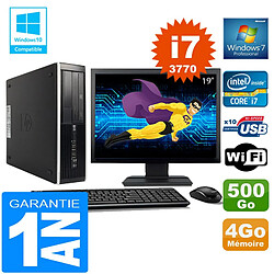 PC HP Compaq 8300 SFF Core I7-3770 Ram 4Go Disque 500 Go Wifi W7 Ecran 19" - Occasion