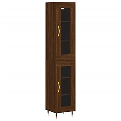 vidaXL Buffet haut Chêne marron 34,5x34x180 cm Bois d'ingénierie