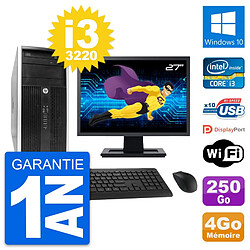 PC Tour HP Pro 6300 CMT Ecran 27" i3-3220 RAM 4Go Disque 250Go Windows 10 Wifi · Occasion 