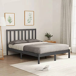 vidaXL Cadre de lit sans matelas gris 120x200 cm bois massif