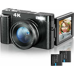 Vendos85 Appareil Photo Numérique Autofocus 48MP 4K noir 