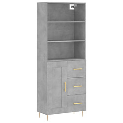 Maison Chic Buffet,Meuble de Rangement,commode pour salon,Cuisine Gris béton 69,5x34x180 cm Bois d'ingénierie -MN92631