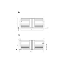 Vente-Unique Portail coulissant aluminium semi plein à motifs L416 x H180 cm anthracite GREGOR pas cher