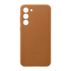 Coque en cuir pour Samsung Galaxy S23+ 5G Beige Crème 