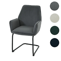 Mendler Chaise cantilever HWC-G67, chaise de salle à manger, chaise de cuisine, tissu/textile Öko-Tex MVG ~ gris foncé 