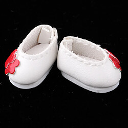 1/12 BJD chaussures en cuir de fleur de poupée pour BJD fille Poupée Party Outfit Accs blanc