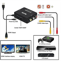 Universal (Noir) Adaptateur HDMI à AV Mini Converter Cable CVBS RCA 1080p Composite Video Audio