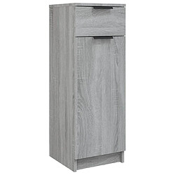 Maison Chic Armoire de bain,Meuble de rangement de salle de bain,Meuble haut Sonoma gris 32x34x90 cm Bois d'ingénierie -GKD674789