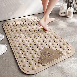 LUUCOZK Tapis de bain antidérapants absorbants à séchage rapide, tapis de décoration de salle de bain-marron clair-50x80cm