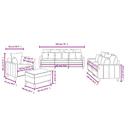 vidaXL Ensemble de canapés 4 pcs avec coussins Bleu Velours pas cher