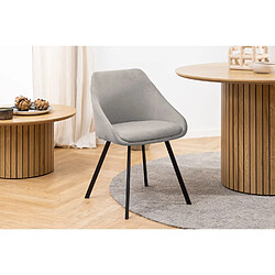 Toilinux Lot de 2 fauteuils de table Maxine en tissu - Gris