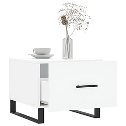 Avis vidaXL Tables basses 2 pcs blanc 50x50x40 cm bois d'ingénierie