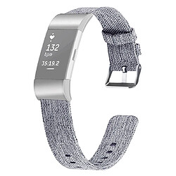 Wewoo Bracelet pour montre connectée FITBIT Charge 2 de en toile avec toiletaille S gris clair 