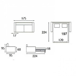 Acheter Inside 75 Canapé lit 2-3 places MASTER convertible EXPRESS 120 cm, microfibre marron MATELAS 18 CM INCLUS