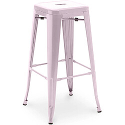 ICONIK INTERIOR Tabouret de bar - Design industriel - 76cm - Nouvelle édition- Stylix Rose pâle 