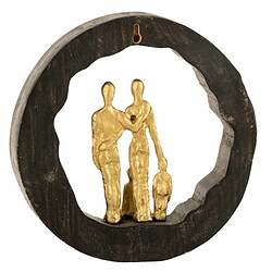 Paris Prix Statuette Déco en Bois Famille 29cm Noir & Or