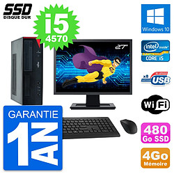 PC Fujitsu E520 DT Ecran 27" Intel i5-4570 RAM 4Go SSD 480Go Windows 10 Wifi - Occasion