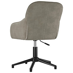 Maison Chic Chaise Gaming | Chaise pivotante de bureau Ergonomique Fauteuil Gris clair Velours -GKD13726 pas cher