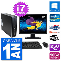 PC HP 8300 SFF Ecran 27" Intel i7-2600 RAM 16Go Disque 250Go Windows 10 Wifi · Occasion 