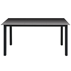 Maison Chic Table de jardin | Table d'extérieur Noir 150 x 90 x 74 cm Aluminium et verre -GKD16802