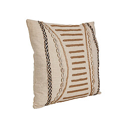 Coussin Romimex Beige Crème 45 x 8 x 45 cm Broderie 