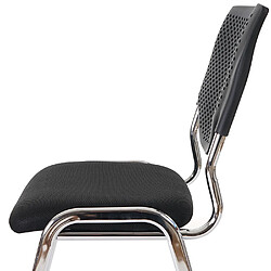 Mendler 2 x chaise visiteur T401, chaise de conférence, empilable, tissu ~ siège noir, pieds chromés