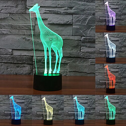 Wewoo Lampe 3D Girafe Style 7 Couleur Décoloration Creative Visual Stéréo 3D Tactile Commutateur LED Lumière Bureau de Nuit