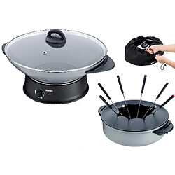 Wok et fondue 1200w 8 personnes - wk3020 - TEFAL 