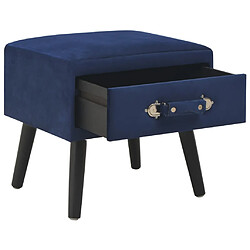 vidaXL Table de chevet Bleu 40x35x40 cm Velours