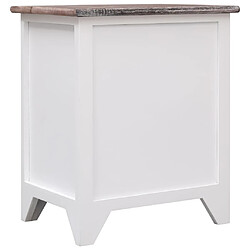 Acheter Maison Chic Table de chevet, Table de Nuit, Meuble de rangement Marron et blanc 38x28x45 cm Bois de Paulownia