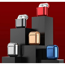 Shot Coque Effet Metal pour AirPods 3 APPLE Boitier de Charge Brillant Design Housse Protection (OR) 