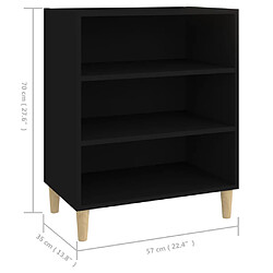 vidaXL Buffet noir 57x35x70 cm bois d’ingénierie pas cher