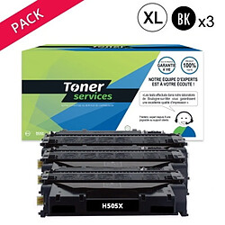 TONER SERVICES Compatible Canon 719H Pack 3 Toners Noir CE505X (05X) 