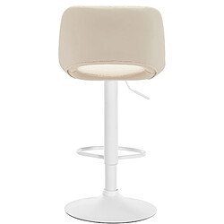 Avis Decoshop26 Tabourets de bar chaises haute x2 avec repose-pieds en PVC crème piètement métallique blanc 10_0004071