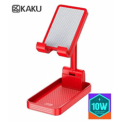 iKaku KSC-386 Support de téléphone portable de bureau avec fonction de charge Qi 10 W Rouge 