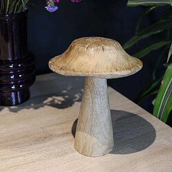 Sil Champignon déco en manguier 15 x 12 cm.