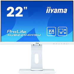 IIYAMA 21,5' ULTRA MINCE, dalle VA, 1920x1080, 250cd/m2, haut-parleurs DisplayPort, HDMI, VGA, 4ms, USB 2x2.0, pied réglable en hauteur