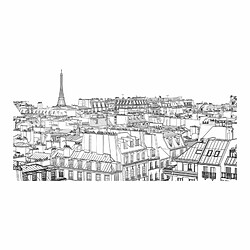 Paris Prix Papier Peint XXL Croquis Parisien 270x550cm