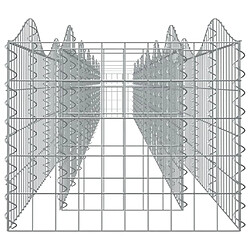 Acheter Maison Chic Jardinière,Lit surélevé - Bac à fleurs - pot de fleur à gabions arqué 600x50x50 cm Fer galvanisé -GKD49656