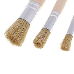 Avis 3pcs Pinceau de Peinture à l'Huile Pinceau de Gouache Pinceaux d'Aquarelle Brosse avec Manche Bois