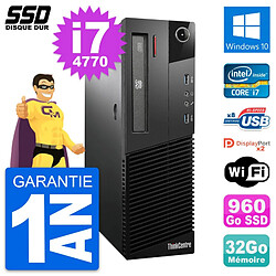 PC Lenovo ThinkCentre M93p SFF Intel i7-4770 RAM 32Go SSD 960Go Windows 10 Wifi · Occasion 