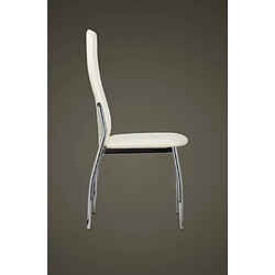 Maison Chic Lot de 2 Chaises à manger,Chaise pour cuisine,Solide Structure blanc similicuir -MN83346 pas cher