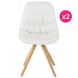 Lot de 2 Chaises Matelassée Blanche KosyForm