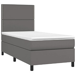 Avis Sommier à lattes et LED,Cadre à lattes de lit avec matelas pour Adulte Gris 100x200 cm -MN45680